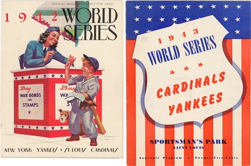Lot of (2) 1942 & 1943 World Series Programs - New York Yankees vs St. Louis Cardinals